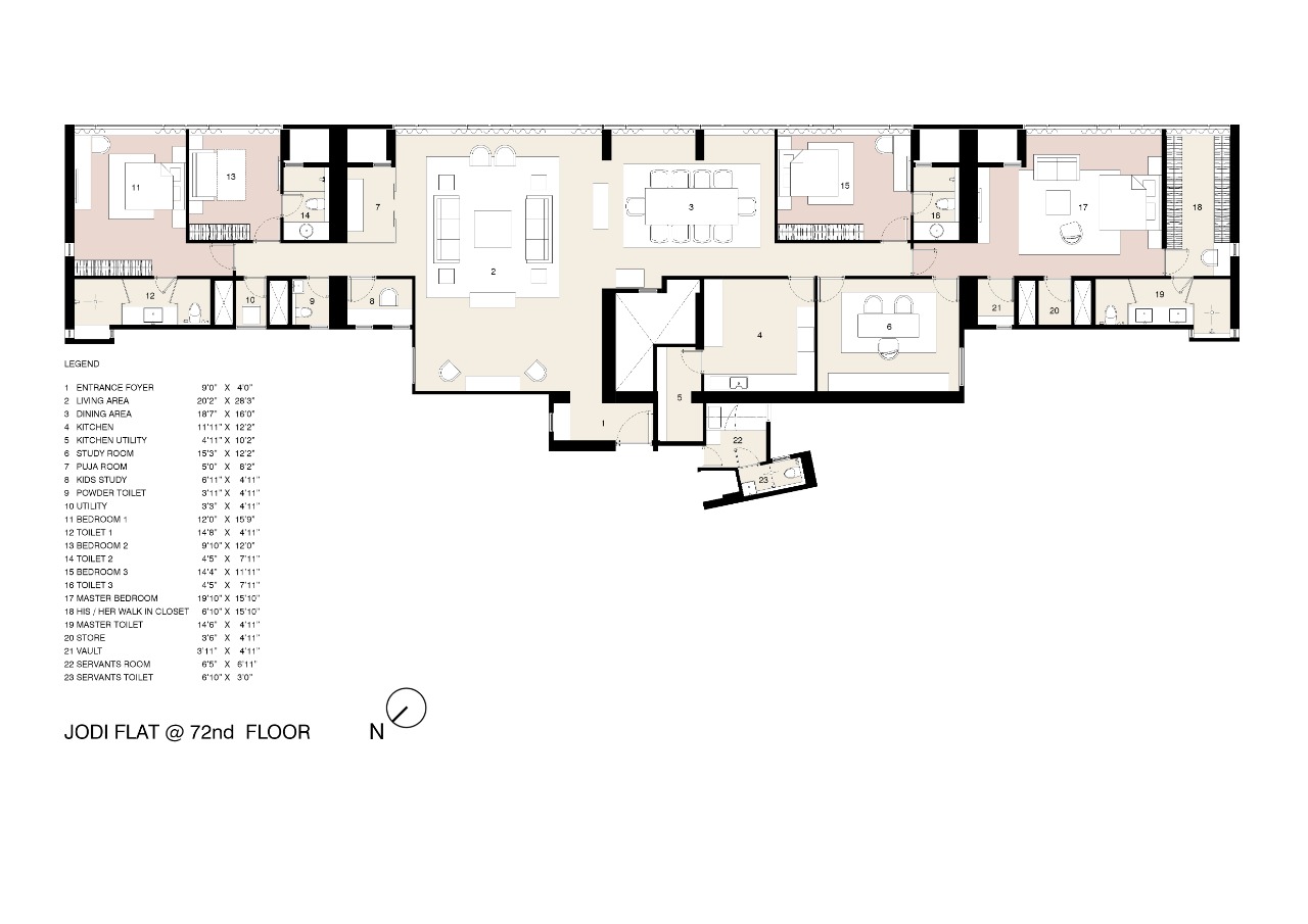 4 BHK Semi Furnished in Trump Tower , Worli